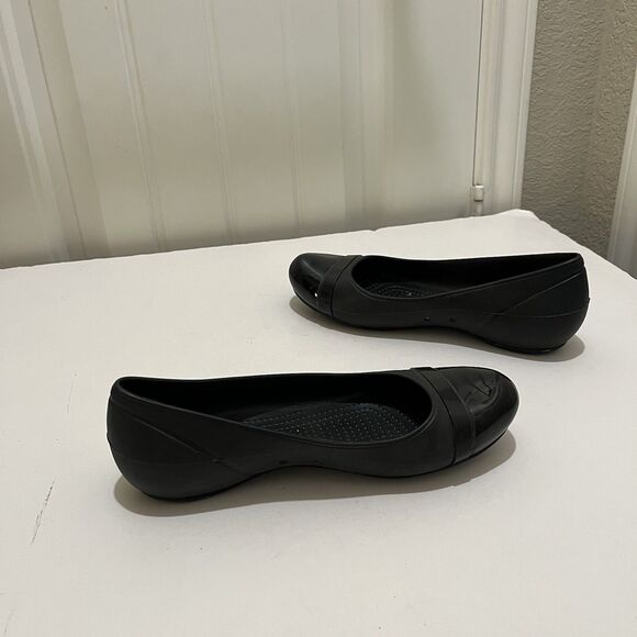 Crocs Gianna Alice Black cap Toe Ballet Flats Slip Ons Womens Size 8 - Picture 5 of 11